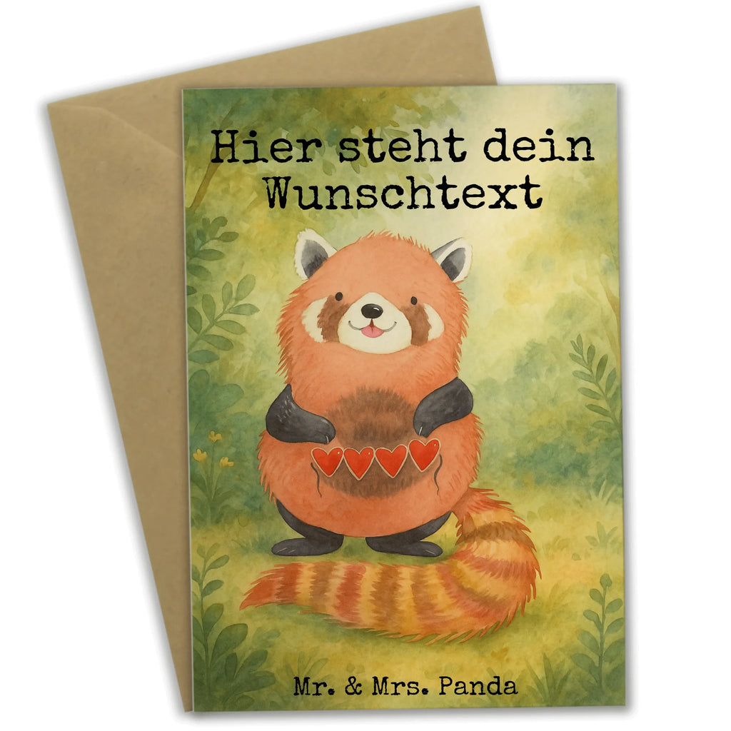 Personalised greetings card red panda Design Personalisierte Einladungskarte, Grußkarte selbst gestalten, Grußkarte mit persönlichen Nachrichten, Grußkarte mit Namen, Personalisiertere Klappkarte, Personalisierte Karte, Personalisierte Geburtstagskarte, Grußkarte selber drucken, Grußkarte als Geldgeschenk, Grußkarten personalisiert, Personalisierte Hochzeitskarte, Personalisierte Grußkarte, Personalisierte Glückwunschkarte, Tiermotive, Gute Laune, lustige Sprüche, Tiere, Rot, Herz, Liebling, Lieblingsmensch, Panda, Liebe