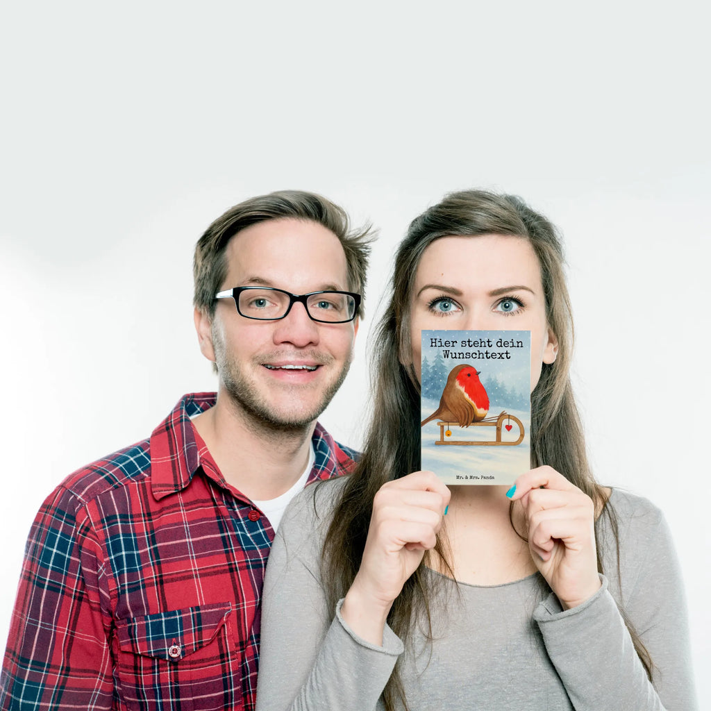 Personalised postcard robin Sleds Design Karte mit Wunschtext, Grußkarte mit Namen, Ansichtskarte mit Namen, Postkarte mit Namen, Postkarte bedrucken, Karte mit Namen, Einladung mit Namen, Ansichtskarte mit Wunschtext, Grußkarte mit Wunschtext, Postkarte personalisierbar, Geschenkkarte mit Wunschtext, Einladung mit Wunschtext, Postkarte mit Wunschtext, Geschenkkarte mit Namen, Winter, Weihnachten, Weihnachtsdeko, Nikolaus, Advent, Heiligabend, Wintermotiv, Schlitten, Vogel