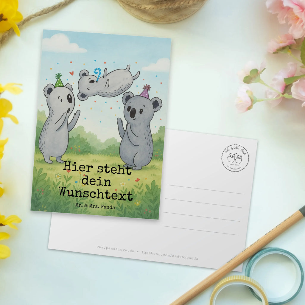Personalisierte Postkarte Koalas Geburtstag Design Karte mit Wunschtext, Ansichtskarte mit Wunschtext, Ansichtskarte mit Namen, Geschenkkarte mit Wunschtext, Karte mit Namen, Postkarte mit Namen, Geschenkkarte mit Namen, Einladung mit Wunschtext, Postkarte bedrucken, Postkarte mit Wunschtext, Postkarte personalisierbar, Einladung mit Namen, Grußkarte mit Wunschtext, Grußkarte mit Namen, Geburtstag, Geburtstagsgeschenk, Geschenk, Happy Birthday, Koala, Geburtstagsfeier, Geburtstage