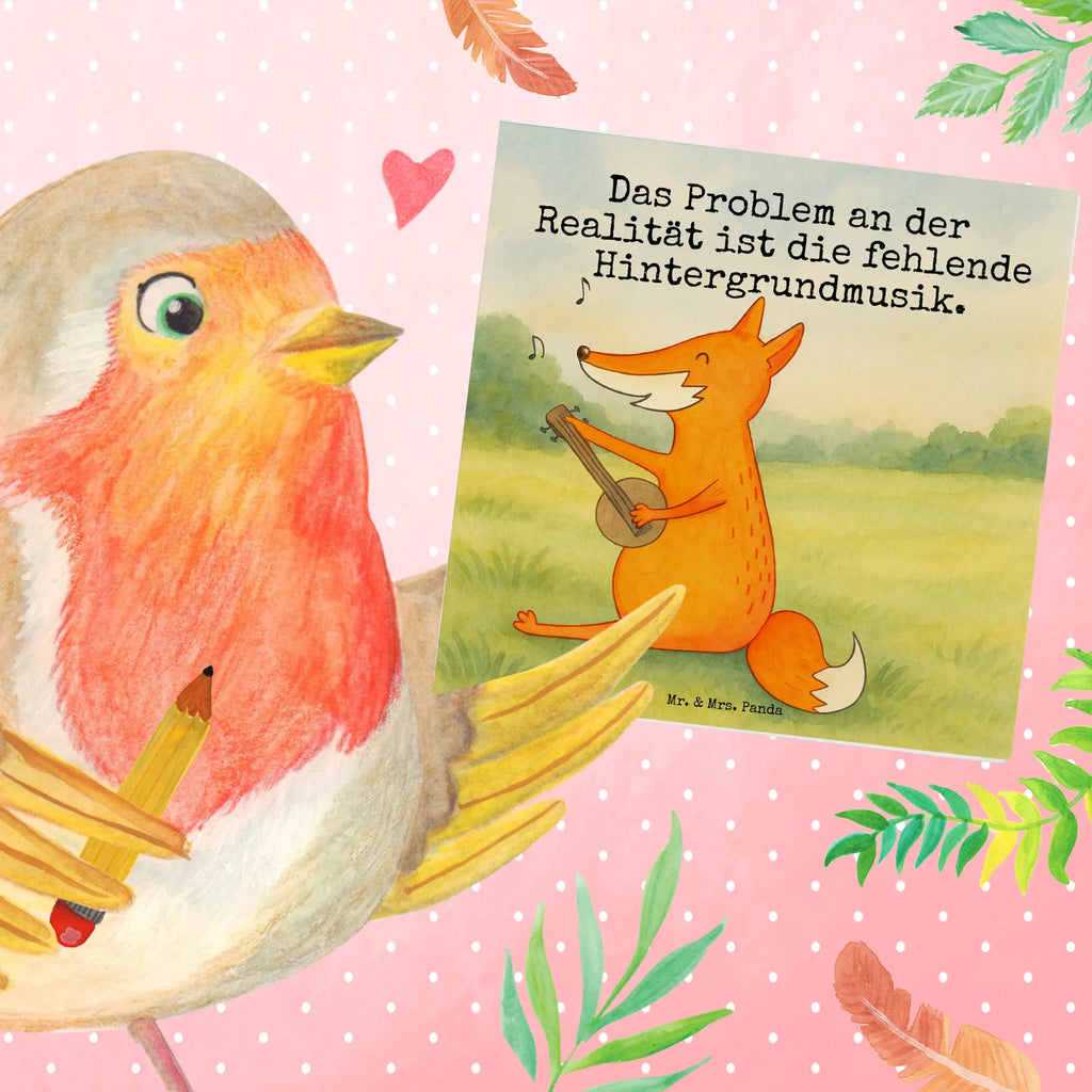 Deluxe Karte Fuchs Gitarre Design Karte, Grußkarte, Klappkarte, Einladungskarte, Glückwunschkarte, Hochzeitskarte, Geburtstagskarte, Hochwertige Grußkarte, Hochwertige Klappkarte, Fuchs, Füchse, Geschenk Musiker, Musik Spruch, Musikerin, Sänger, Sängerin, Gitarre