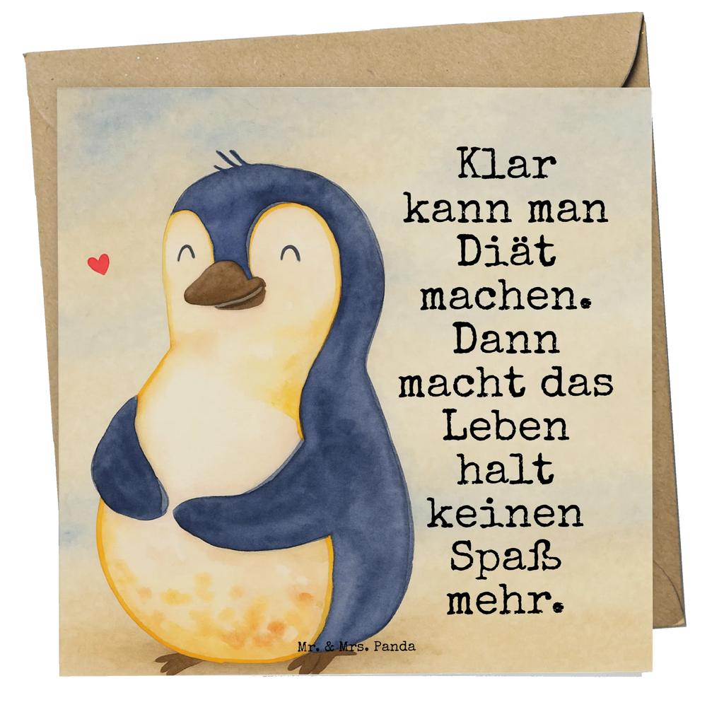Deluxe Karte Pinguin Diät Design Karte, Grußkarte, Klappkarte, Einladungskarte, Glückwunschkarte, Hochzeitskarte, Geburtstagskarte, Hochwertige Grußkarte, Hochwertige Klappkarte, Pinguin, Pinguine, Diät, Abnehmen, Abspecken, Gewicht, Motivation, Selbstliebe, Körperliebe, Selbstrespekt