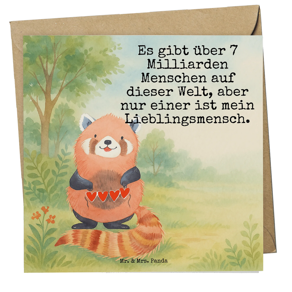 Deluxe Karte Roter Panda Design Karte, Grußkarte, Klappkarte, Einladungskarte, Glückwunschkarte, Hochzeitskarte, Geburtstagskarte, Hochwertige Grußkarte, Hochwertige Klappkarte, Tiermotive, Gute Laune, lustige Sprüche, Tiere, Panda, Liebe, Rot, Herz, Liebling, Lieblingsmensch