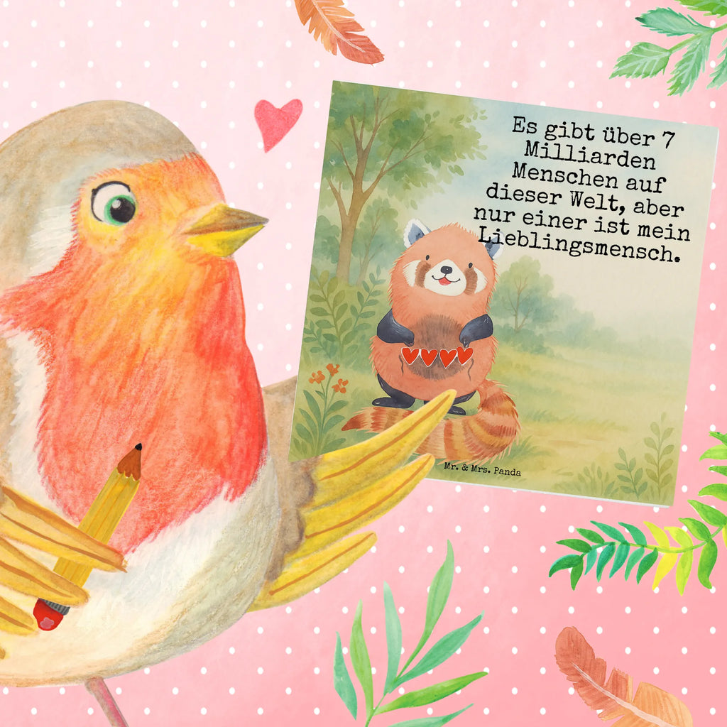 Deluxe Karte Roter Panda Design Karte, Grußkarte, Klappkarte, Einladungskarte, Glückwunschkarte, Hochzeitskarte, Geburtstagskarte, Hochwertige Grußkarte, Hochwertige Klappkarte, Tiermotive, Gute Laune, lustige Sprüche, Tiere, Panda, Liebe, Rot, Herz, Liebling, Lieblingsmensch