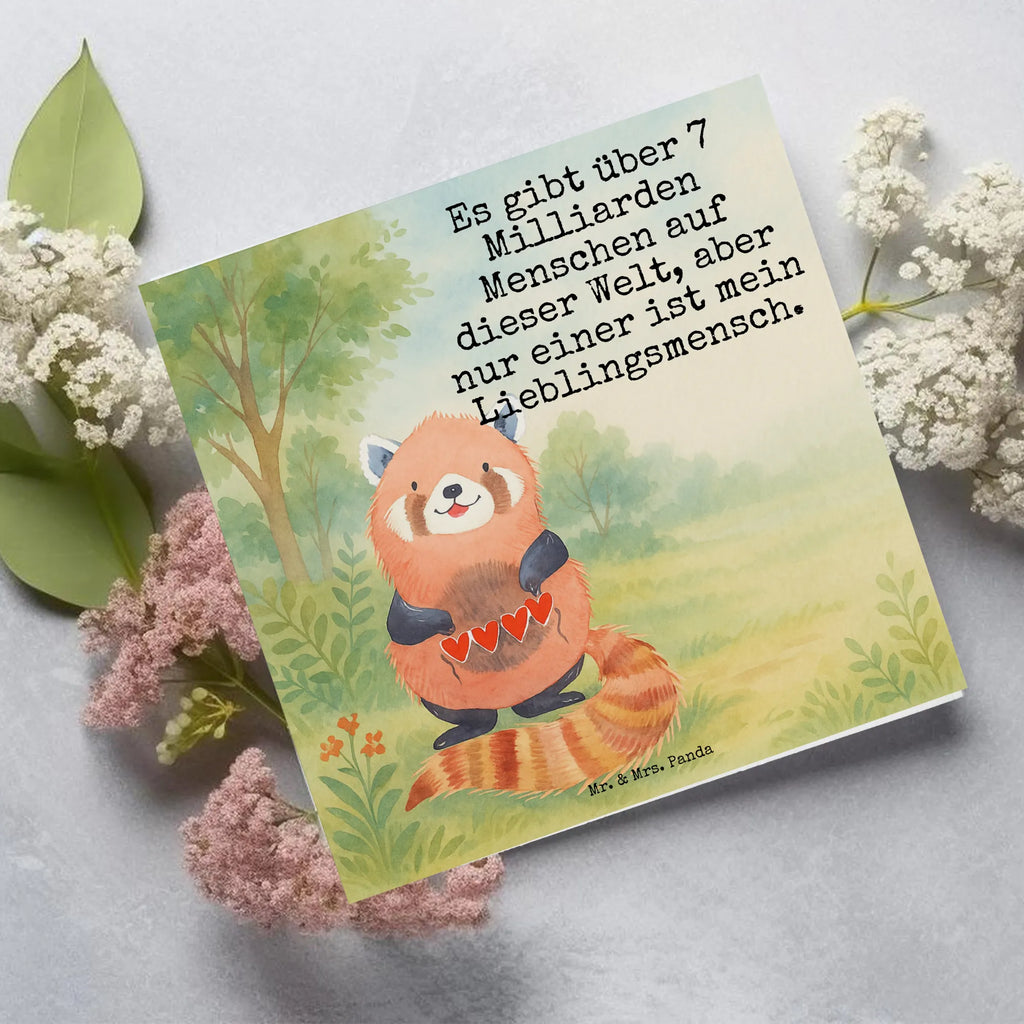 Deluxe Karte Roter Panda Design Karte, Grußkarte, Klappkarte, Einladungskarte, Glückwunschkarte, Hochzeitskarte, Geburtstagskarte, Hochwertige Grußkarte, Hochwertige Klappkarte, Tiermotive, Gute Laune, lustige Sprüche, Tiere, Panda, Liebe, Rot, Herz, Liebling, Lieblingsmensch