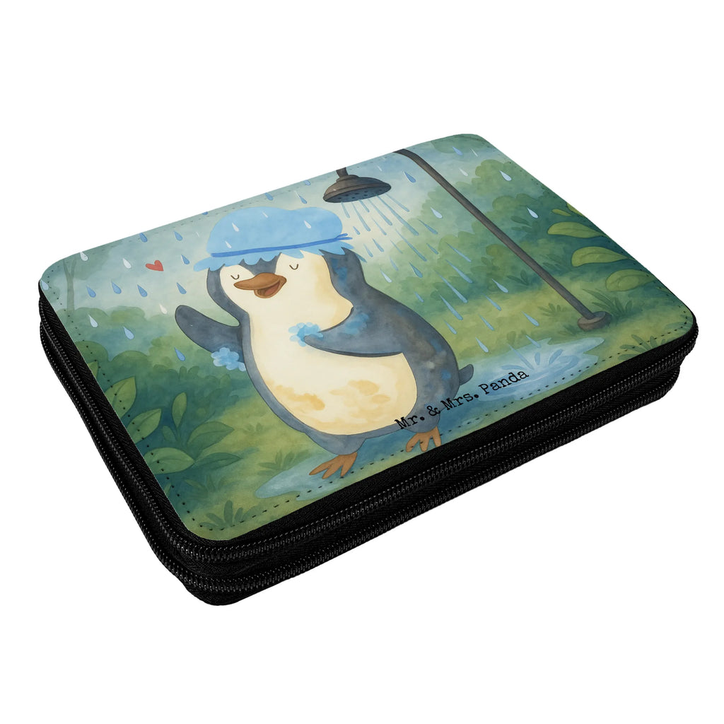Leather folder Penguin have a shower Design Federmappe, Stiftetasche, Stifte Etui, Schule, Einschulung, Geschenk, Kind, Schüler, Schülerin, Stifterolle, Federmäppchen, Motiv, Grundschule, Federmäppchen bedruckt, Büro Stifte Etui, Bestückte Federmappe, Kinder Federmappe, Federmappe Einschulung, Pinguin, Pinguine, Dusche, duschen, Lebensmotto, Motivation, Neustart, Neuanfang, glücklich sein