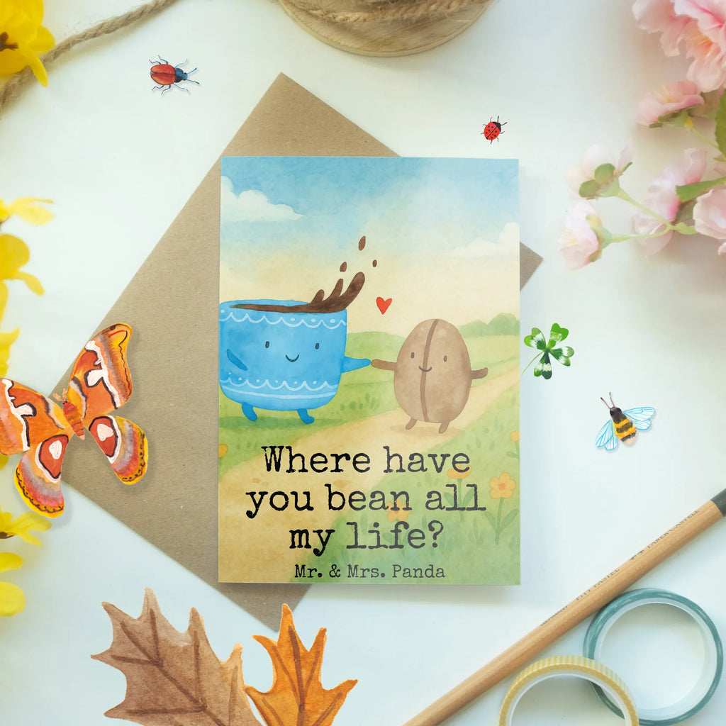 Grußkarte Kaffee Bohne Design Grußkarte, Klappkarte, Einladungskarte, Glückwunschkarte, Hochzeitskarte, Geburtstagskarte, Karte, Ansichtskarten, Tiermotive, Gute Laune, lustige Sprüche, Tiere, Kaffee, Kaffeebohne, Genuss, Zufriedenheit, Glück