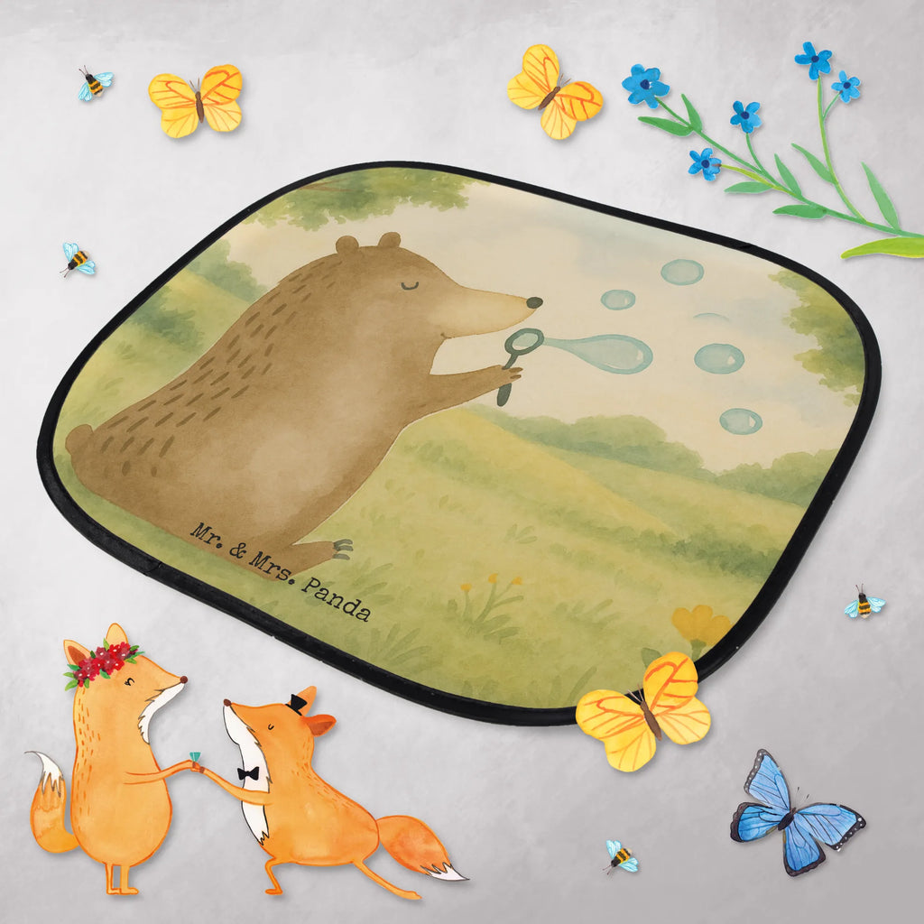 Car sun shade bear soap bubbles Design family, back seat, gift, sun protection, car, children, windows, sun visor, bear, teddy, teddy bear, cuddly toy, Soap Bubbles Bear Funny Being Happy Sad Happy