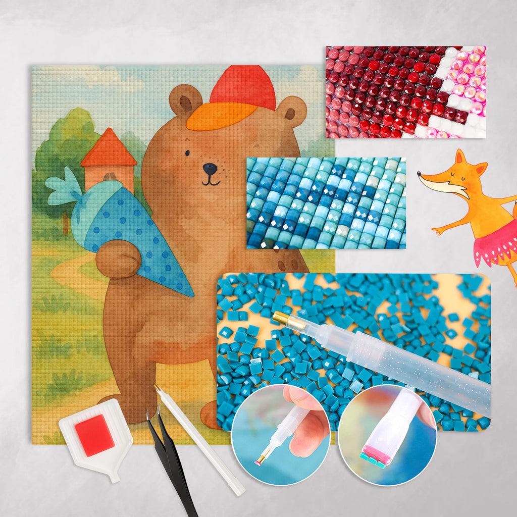 Obraz diamentowy Niedźwiedź Torebka szkolna Design Diamond Painting Kit, Diamant Stickerei, Rhinestone Painting, DIY Strass Bild, Diamond Art, Diamond Painting Muster, Diamond Painting Bohrer, Diamond Painting Zubehör, Diamant Mosaik, Diamond Painting Pinzette, Diamond Painting Landschaft, Diamond Painting Für Kinder, 5D Diamant Malerei, Diamond Painting Set, Diamond Painting Porträt, Diamond Painting Partial Drill, Diamond Painting Tray, Diamond Painting Blumen, Diamond Painting Werkzeuge, Diamond Painting Tiere, Diamond Painting Schablone, Diamond Painting Quadratbohrer, Diamond Painting Puzzle, Diamond Painting Klassisch, Diamond Painting, Diamond Painting Schlüsselanhänger, Diamond Painting Leinwand, Diamond Painting Tablett, Strass Malerei, Diamond Painting Profi Set, Diamond Painting Deko, Diamant Bild, Diamond Painting Rundbohrer, Diamant Malerei, DIY Diamond Painting, Diamond Painting Anfänger Set, Diamond Painting Motive, Diamond Painting Geschenkidee, Diamond Painting Modern, Kristallbild, Diamond Painting Für Erwachsene, Diamond Painting Full Drill, Bär, Teddy, Teddybär, Bär Motiv, Erster Schultag Geschenk, Grundschule, Schulbeginn, Einschulung Geschenk, Schultüte, Schule Geschenk, Schulanfang