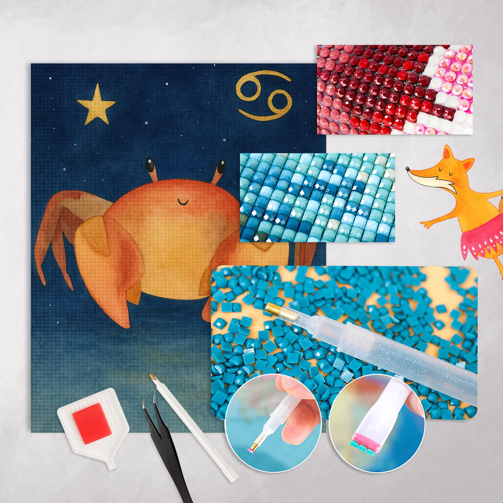 Diamond Painting Star sign Cancer Design constellations, birthdays, astrology, zodiac, date of birth, month of birth, present june, birthday june, crabs, crab present, present july, crab, crab zodiac sign, birthday july, present sea, sea animal