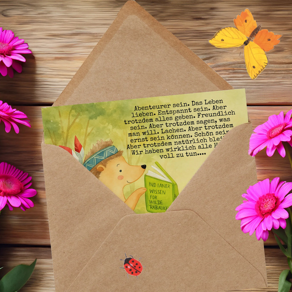 Deluxe Karte Igel Federschmuck Design Karte, Grußkarte, Klappkarte, Einladungskarte, Glückwunschkarte, Hochzeitskarte, Geburtstagskarte, Hochwertige Grußkarte, Hochwertige Klappkarte, Waldtiere, Tiere, Igel, Indianer, Abenteuer, Lagerfeuer, Camping