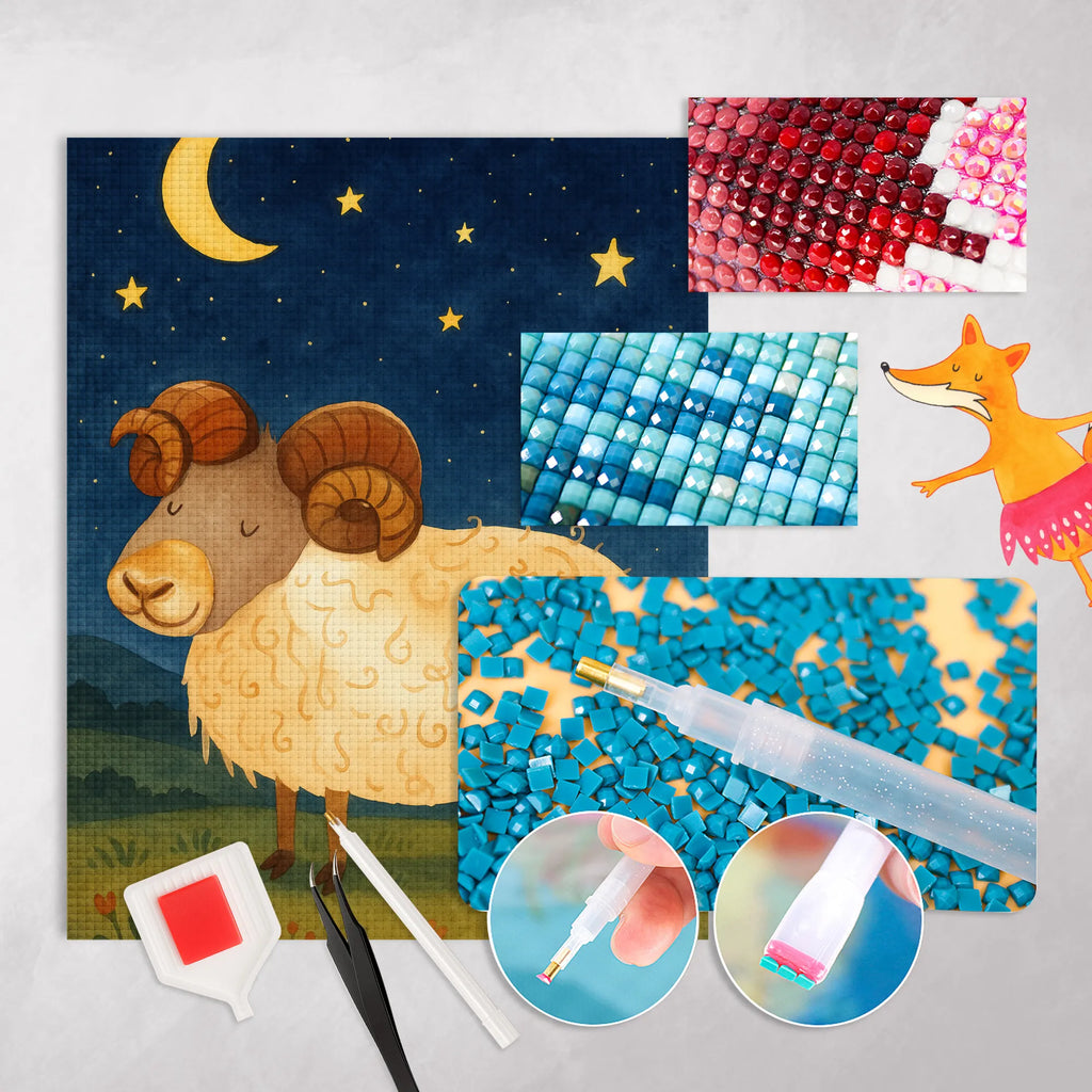 Diamond Painting Star sign Aries Design constellations, birthdays, astrology, zodiac, date of birth, month of birth, ram, Aries gift, Aries star sign, April birthday, March gift, March birthday, April gift