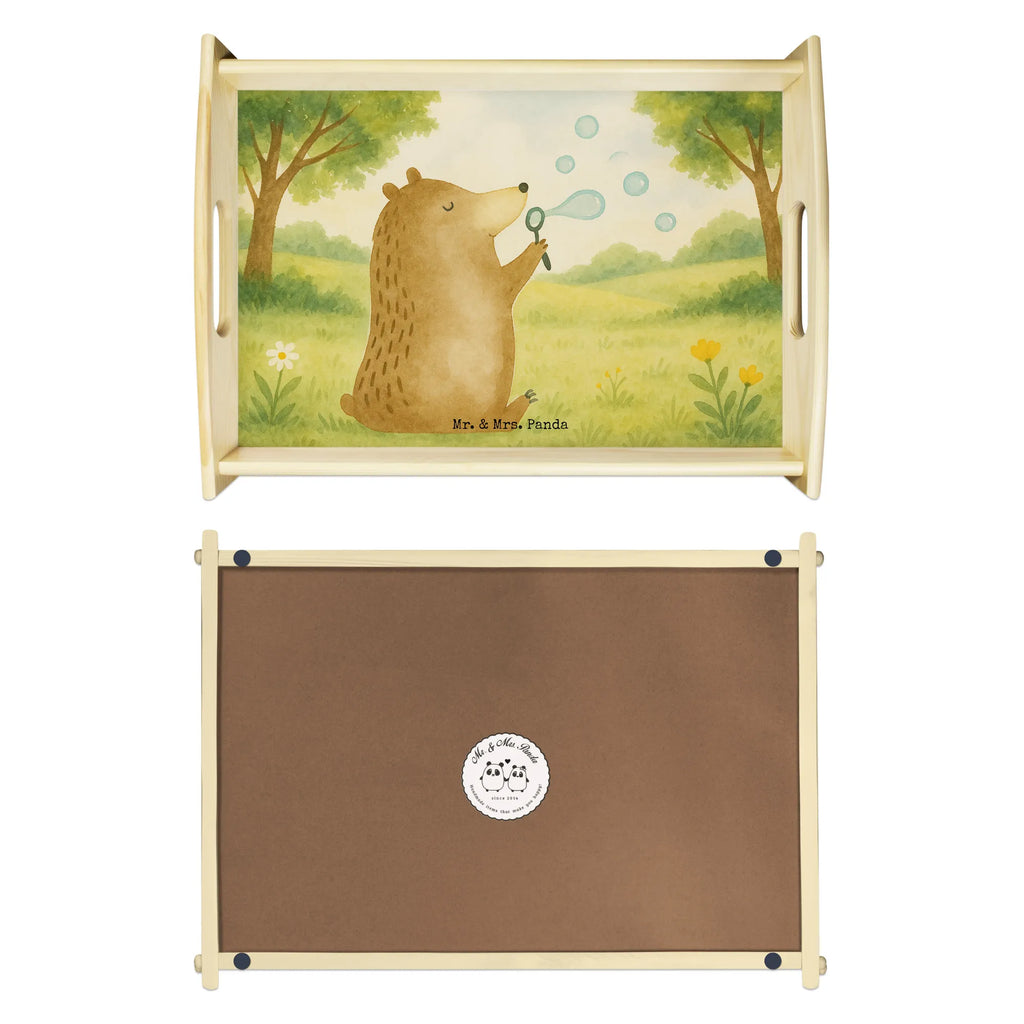 Taca serwisowa niedźwiedź bańki mydlane Design Serviertablett, Tablett, Holztablett, Küchentablett, Dekotablett, Frühstückstablett, Bär, Teddy, Teddybär, Seifenblasen Bär Lustig Sein Glücklich Traurig Happy