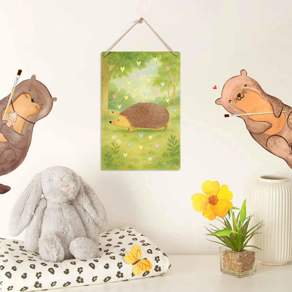 Metalowy szyld do malowania po numerach jeż serca Design Motywy zwierzęce, dobra energia, zabawne powiedzonka, zwierzęta