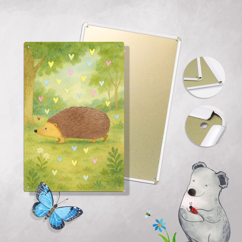 Metalowy szyld do malowania po numerach jeż serca Design Motywy zwierzęce, dobra energia, zabawne powiedzonka, zwierzęta