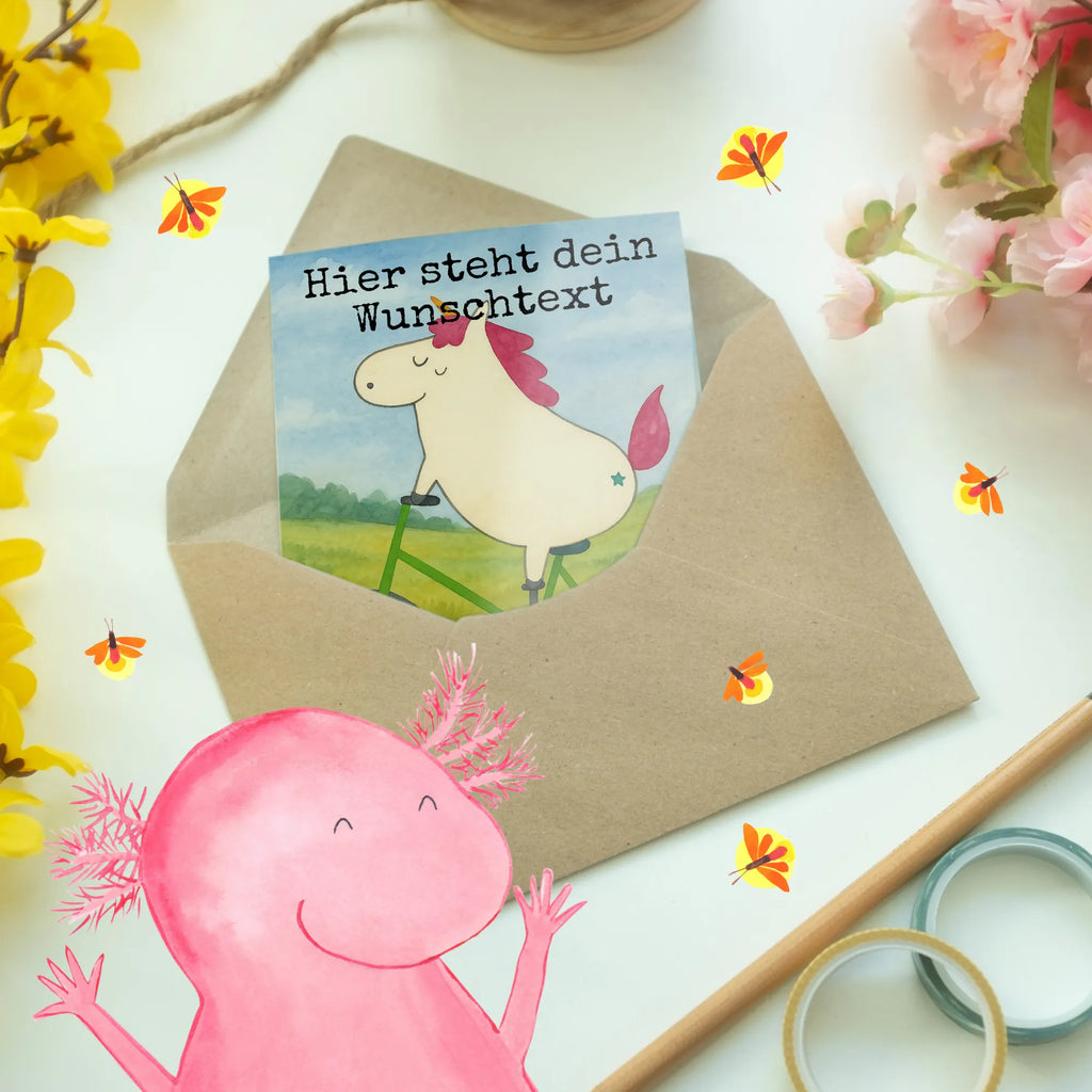 Spersonalizowana kartka z życzeniami Jednorożec Rowerzysta Design Grußkarte mit Namen, Personalisiertere Klappkarte, Grußkarte selber drucken, Personalisierte Karte, Grußkarten personalisiert, Grußkarte selbst gestalten, Personalisierte Geburtstagskarte, Personalisierte Hochzeitskarte, Personalisierte Einladungskarte, Grußkarte als Geldgeschenk, Grußkarte mit persönlichen Nachrichten, Personalisierte Grußkarte, Personalisierte Glückwunschkarte, Einhorn, Einhörner, Einhorn Deko, Unicorn, Bike, Rad, Kummer, Feenstaub, Radfahrer, Radfahren, Liebeskummer, Luxusproblem, Konfetti