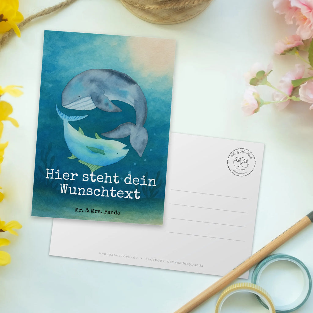 Personalisierte Postkarte Walfisch Thunfisch Design Einladung mit Wunschtext, Einladung mit Namen, Grußkarte mit Namen, Grußkarte mit Wunschtext, Geschenkkarte mit Wunschtext, Karte mit Namen, Postkarte personalisierbar, Ansichtskarte mit Wunschtext, Postkarte mit Namen, Postkarte bedrucken, Karte mit Wunschtext, Ansichtskarte mit Namen, Postkarte mit Wunschtext, Geschenkkarte mit Namen, Tiermotive, Gute Laune, lustige Sprüche, Tiere, Flachwitz Geschenk, Tunfisch, Spruch des Tages, Flachwitz, Wal, Witz, Spruch lustig, Wahl, Wortwitz lustig