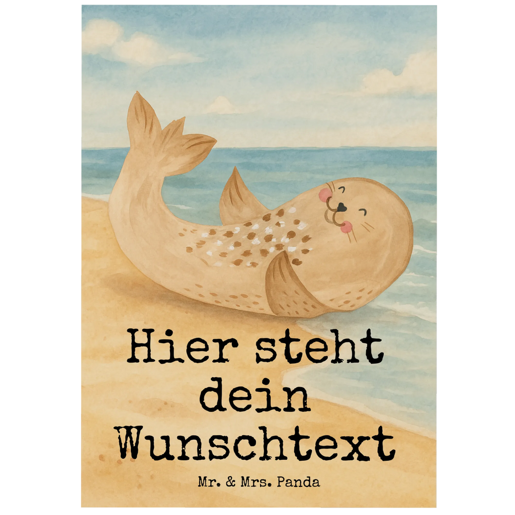 Personalised postcard seal Lay Design Karte mit Namen, Geschenkkarte mit Namen, Karte mit Wunschtext, Einladung mit Wunschtext, Geschenkkarte mit Wunschtext, Ansichtskarte mit Wunschtext, Ansichtskarte mit Namen, Postkarte personalisierbar, Einladung mit Namen, Postkarte mit Namen, Postkarte mit Wunschtext, Postkarte bedrucken, Grußkarte mit Wunschtext, Grußkarte mit Namen, Tiermotive, Gute Laune, lustige Sprüche, Tiere, Meerestier, Seehund, Ostsee, Freude, Lachen, Robben, Robbe, Nordsee, Strand