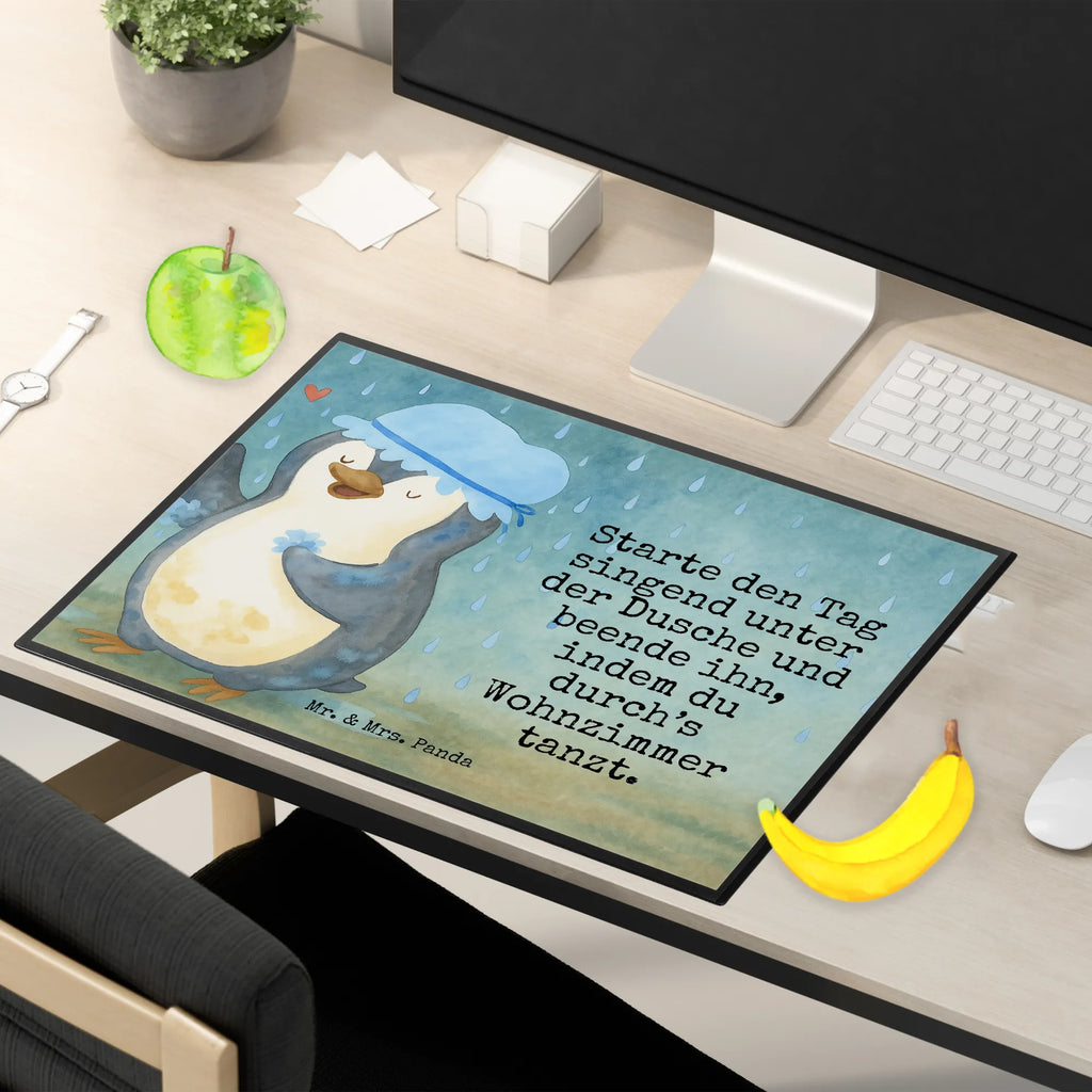 Podkładka na biurko Pingwin Prysznic Design Schreibtisch Unterlagen, Bürobedarf, Schreibtischauflage, Schreibwaren, Schreibtischunterlage Groß, Schreibunterlage, Büroartikel, Pinguin, Lebensmotto, Dusche, glücklich sein, Neuanfang, duschen, Neustart, Pinguine, Motivation