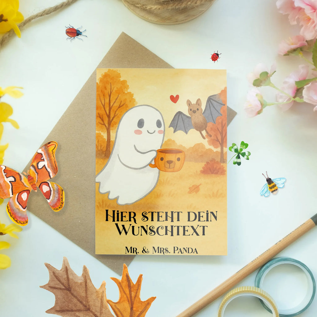 Personalisierte Grußkarte Gespenst Kaffee Design Personalisierte Karte, Personalisierte Hochzeitskarte, Personalisierte Grußkarte, Personalisierte Geburtstagskarte, Grußkarte mit persönlichen Nachrichten, Grußkarte als Geldgeschenk, Personalisierte Glückwunschkarte, Grußkarte selber drucken, Personalisierte Einladungskarte, Grußkarten personalisiert, Grußkarte mit Namen, Grußkarte selbst gestalten, Personalisiertere Klappkarte, Halloween, Deko, Martinssingen, Dekoration, Geschenke, Schenken, Kaffee, Gespenst