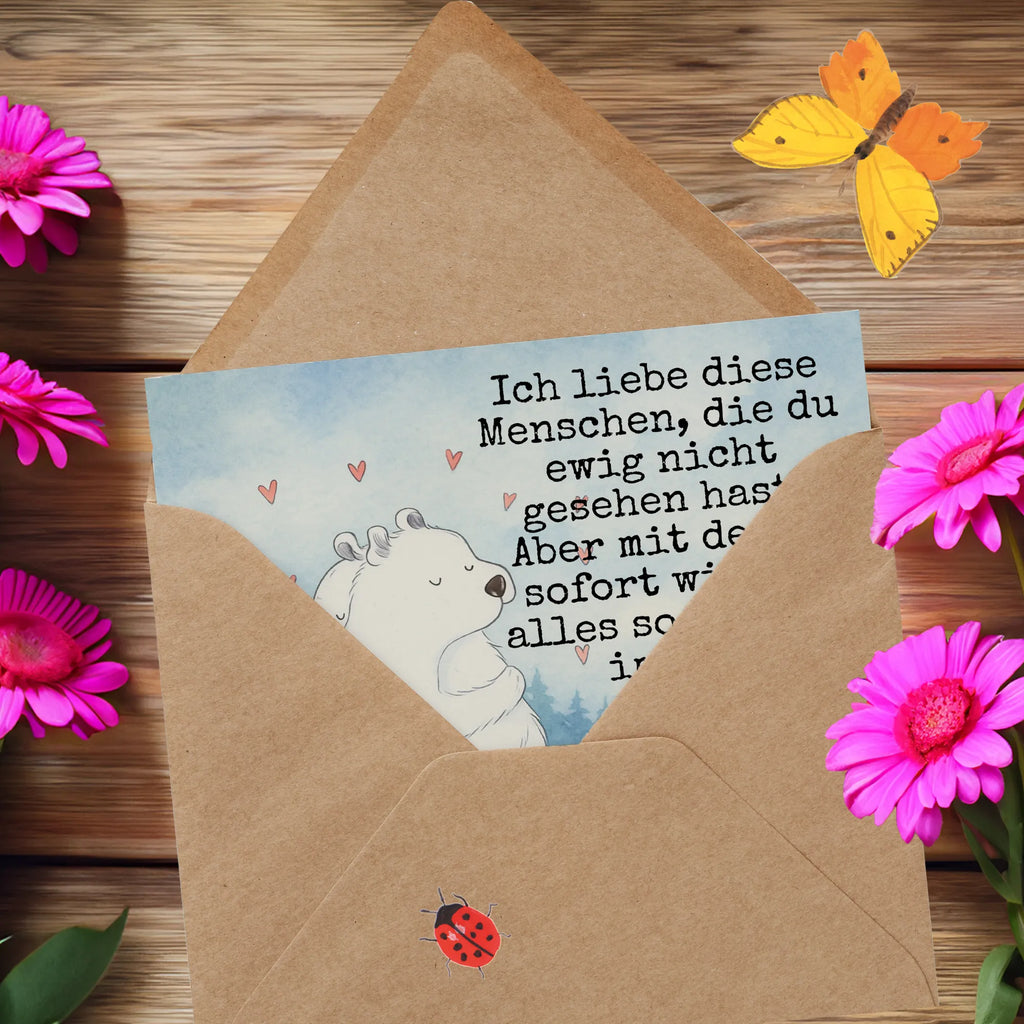 Deluxe Karte Eisbär Umarmen Design Karte, Grußkarte, Klappkarte, Einladungskarte, Glückwunschkarte, Hochzeitskarte, Geburtstagskarte, Hochwertige Grußkarte, Hochwertige Klappkarte, Tiermotive, Gute Laune, lustige Sprüche, Tiere