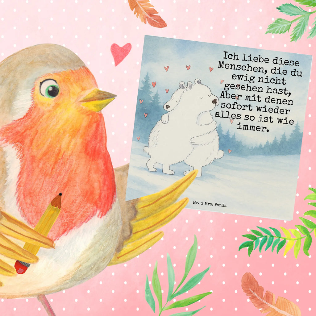 Deluxe Karte Eisbär Umarmen Design Karte, Grußkarte, Klappkarte, Einladungskarte, Glückwunschkarte, Hochzeitskarte, Geburtstagskarte, Hochwertige Grußkarte, Hochwertige Klappkarte, Tiermotive, Gute Laune, lustige Sprüche, Tiere