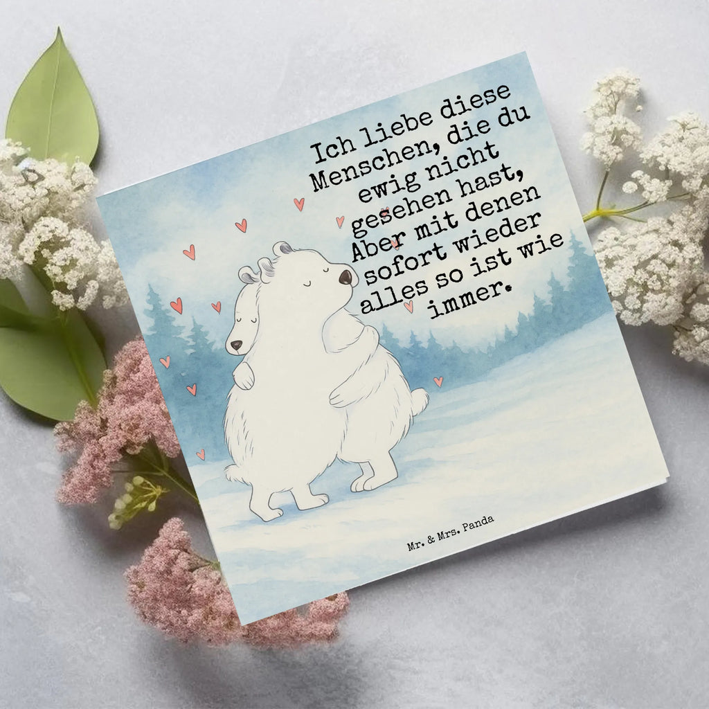 Deluxe Karte Eisbär Umarmen Design Karte, Grußkarte, Klappkarte, Einladungskarte, Glückwunschkarte, Hochzeitskarte, Geburtstagskarte, Hochwertige Grußkarte, Hochwertige Klappkarte, Tiermotive, Gute Laune, lustige Sprüche, Tiere