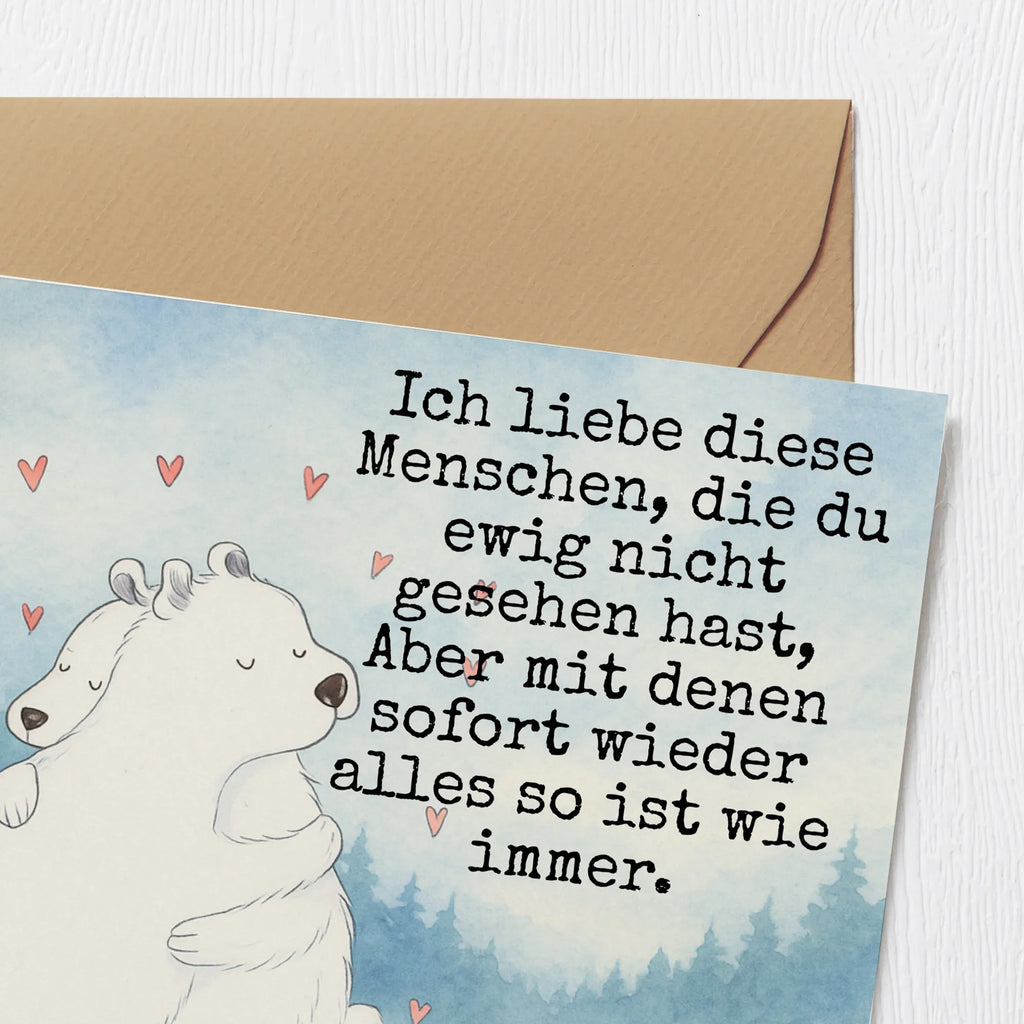 Deluxe Karte Eisbär Umarmen Design Karte, Grußkarte, Klappkarte, Einladungskarte, Glückwunschkarte, Hochzeitskarte, Geburtstagskarte, Hochwertige Grußkarte, Hochwertige Klappkarte, Tiermotive, Gute Laune, lustige Sprüche, Tiere