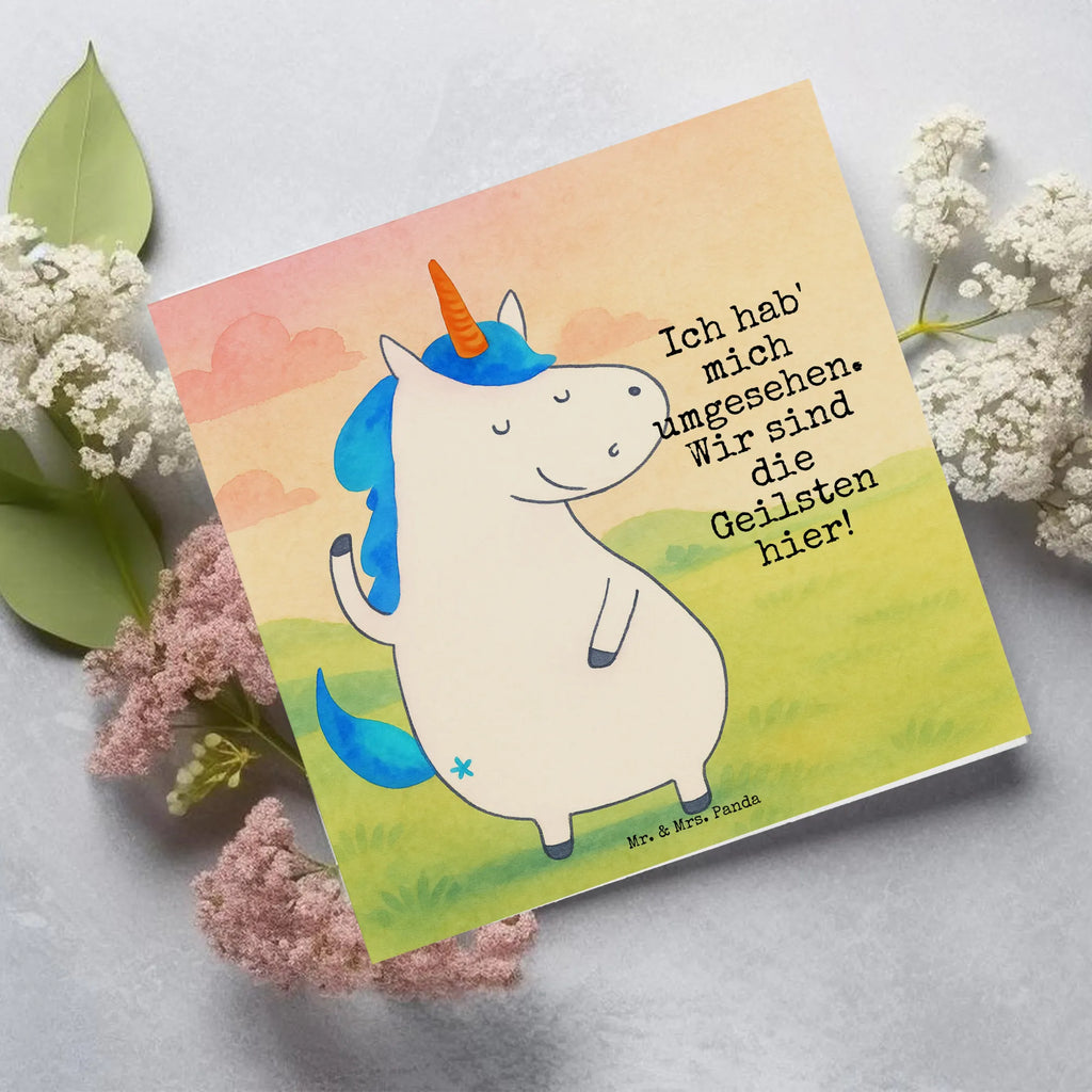 Deluxe Card unicorn Man Design Karte, Grußkarte, Klappkarte, Einladungskarte, Glückwunschkarte, Hochzeitskarte, Geburtstagskarte, Hochwertige Grußkarte, Hochwertige Klappkarte, Einhorn, Einhörner, Einhorn Deko, Unicorn, cool, Mann, Freundin, Familie, bester Freund, BFF, Party, hübsch, beste