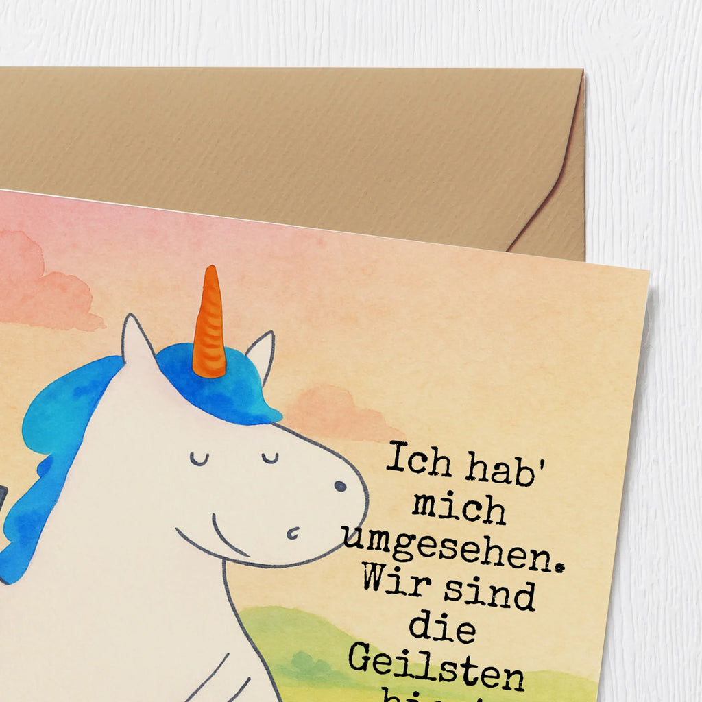 Deluxe Card unicorn Man Design Karte, Grußkarte, Klappkarte, Einladungskarte, Glückwunschkarte, Hochzeitskarte, Geburtstagskarte, Hochwertige Grußkarte, Hochwertige Klappkarte, Einhorn, Einhörner, Einhorn Deko, Unicorn, cool, Mann, Freundin, Familie, bester Freund, BFF, Party, hübsch, beste