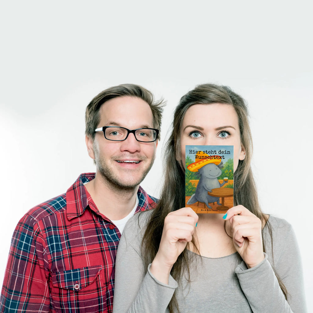 Personalisierte Postkarte Axolotl Tequila Design Postkarte mit Namen, Geschenkkarte mit Wunschtext, Einladung mit Namen, Postkarte mit Wunschtext, Postkarte personalisierbar, Karte mit Wunschtext, Postkarte bedrucken, Karte mit Namen, Geschenkkarte mit Namen, Ansichtskarte mit Namen, Grußkarte mit Namen, Grußkarte mit Wunschtext, Einladung mit Wunschtext, Ansichtskarte mit Wunschtext, Axolotl, Molch, Lurch, Spruch, Mexiko, Sombrero, Axolot, Mexico, Motivation, Zitrone, Schwanzlurch, Tequila, Lurche, Feuerdrache, Feuersalamander