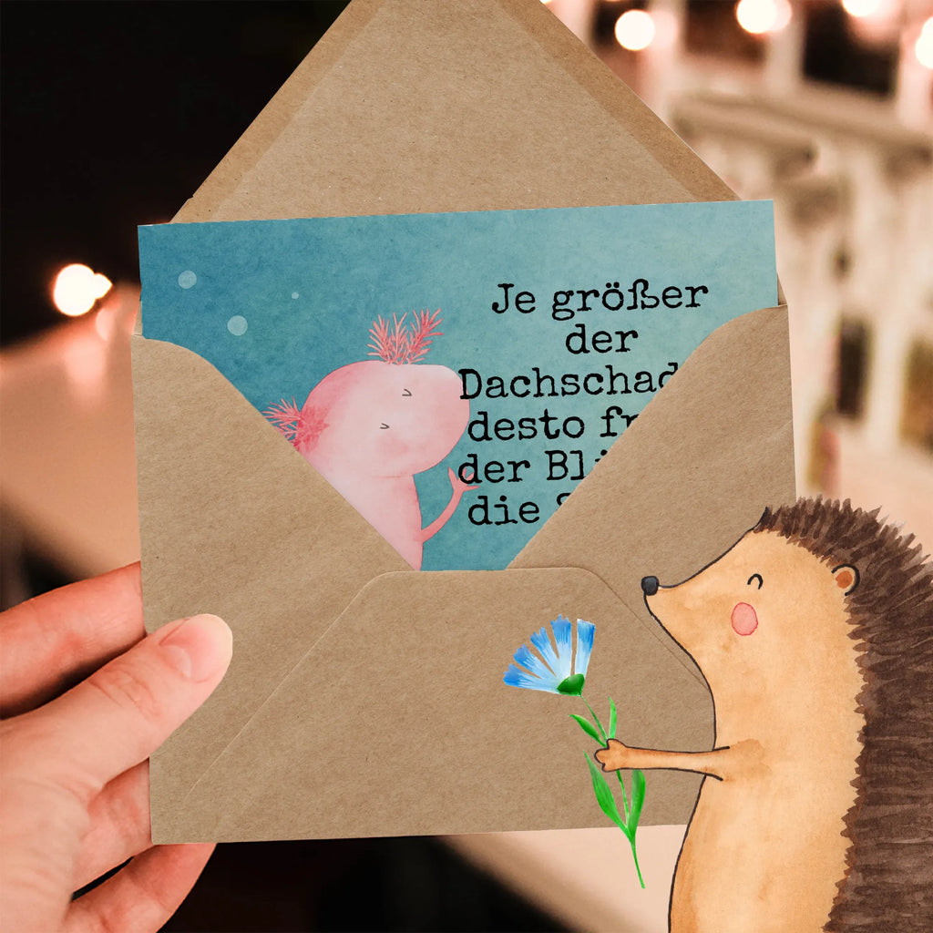 Deluxe Karte Axolotl Tanzen Design Karte, Grußkarte, Klappkarte, Einladungskarte, Glückwunschkarte, Hochzeitskarte, Geburtstagskarte, Hochwertige Grußkarte, Hochwertige Klappkarte, Axolotl, Molch, Axolot, Schwanzlurch, Lurch, Lurche, Dachschaden, Sterne, verrückt, Freundin, beste Freundin