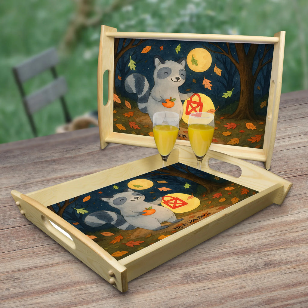 Taca serwisowa szop pracz latarnia Design Dekotablett, Küchentablett, Frühstückstablett, Tablett, Serviertablett, Holztablett, Halloween, Deko, Martinssingen, Dekoration, Geschenke, Schenken, Waschbär, Laterne, Trick or Treat, Herbst, Halloween Deko, Süßes sonst gibt's saures