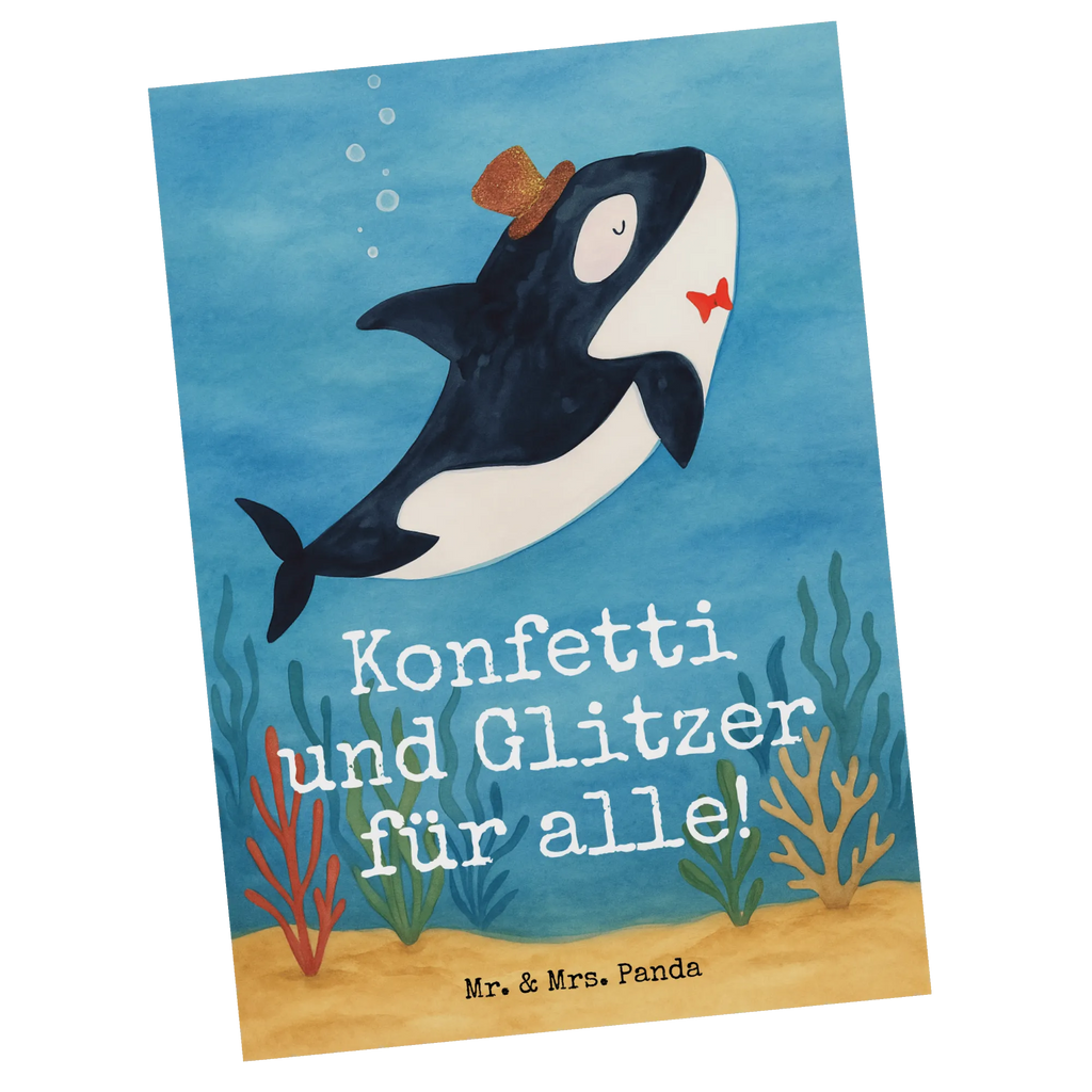Postkarte Orca Zylinder Design Postkarte, Karte, Geschenkkarte, Grußkarte, Einladung, Ansichtskarte, Geburtstagskarte, Einladungskarte, Dankeskarte, Ansichtskarten, Einladung Geburtstag, Einladungskarten Geburtstag, Meerestiere, Meer, Urlaub, Narwal, Glitter, Konfetti, Glitzer, Geburtstag, Feier, Fete, Fest, Glückwunsch, Orca