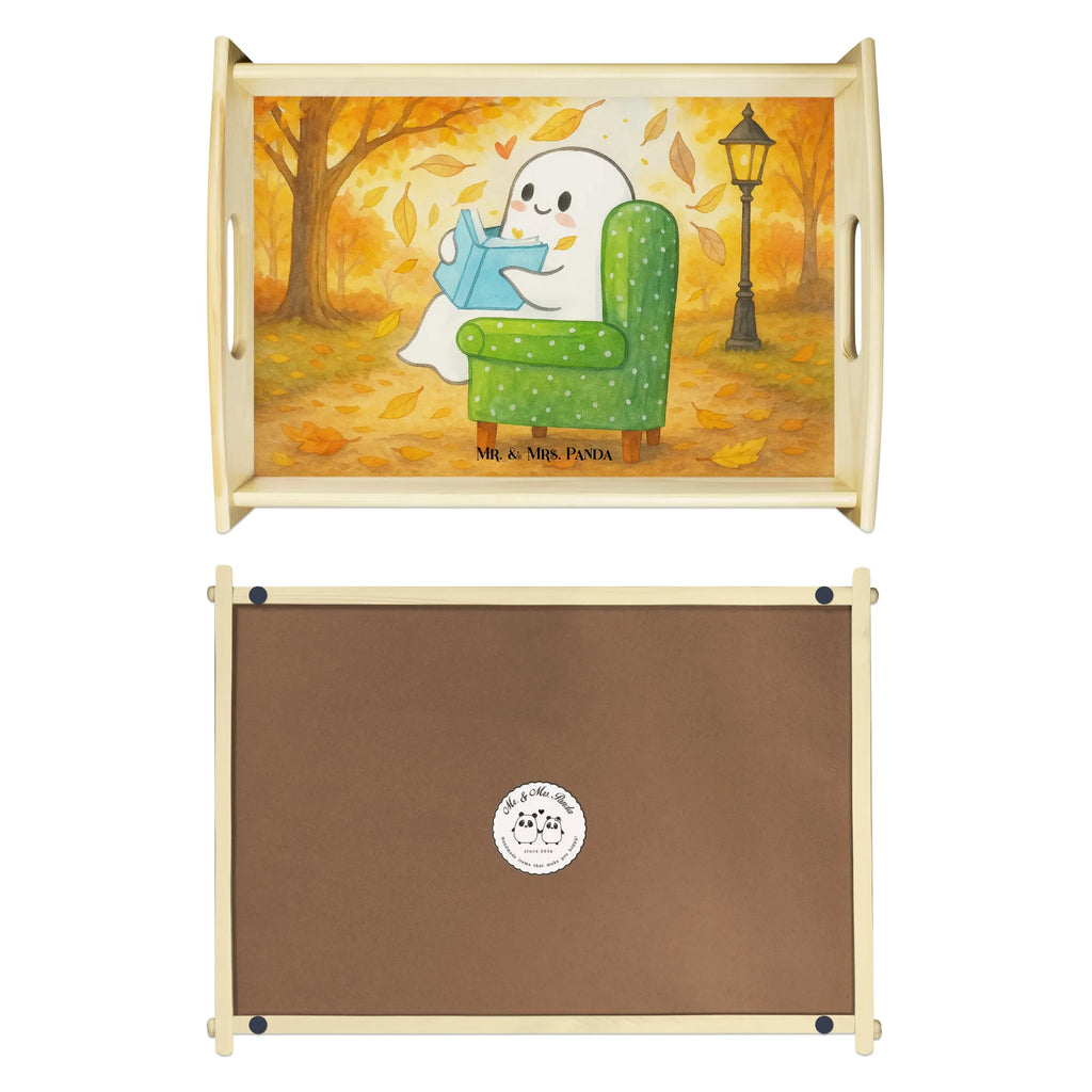 Serving tray Ghost Book Design Serviertablett, Tablett, Holztablett, Küchentablett, Dekotablett, Frühstückstablett, Halloween, Deko, Martinssingen, Dekoration, Geschenke, Schenken, Gespenst, Buch, Herbst, gemütlich