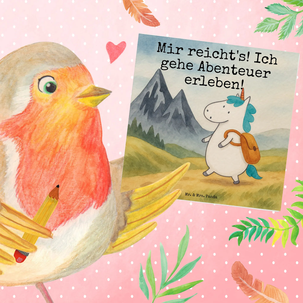 Deluxe Card unicorn climber Design Karte, Grußkarte, Klappkarte, Einladungskarte, Glückwunschkarte, Hochzeitskarte, Geburtstagskarte, Hochwertige Grußkarte, Hochwertige Klappkarte, Einhorn, Einhörner, Einhorn Deko, Unicorn, Bergsteiger, Abenteuer, Berge, Abenteurer, Weltenbummler, Weltreise, Reisen, Urlaub, Entdecker