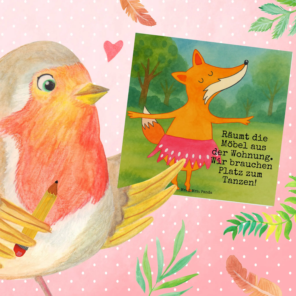 Deluxe Karte Fuchs Ballerina Design Karte, Grußkarte, Klappkarte, Einladungskarte, Glückwunschkarte, Hochzeitskarte, Geburtstagskarte, Hochwertige Grußkarte, Hochwertige Klappkarte, Fuchs, Fuchs Spruch, Füchse, Füchsin, Ballerina, Ballett, Tänzerin, Tanzen, Party, Einladung, Geburtstag