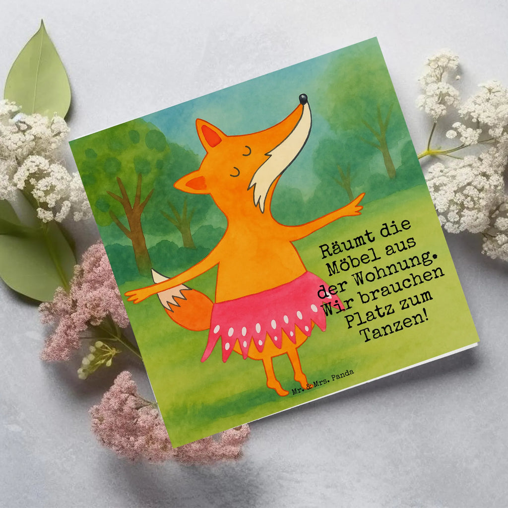 Deluxe Karte Fuchs Ballerina Design Karte, Grußkarte, Klappkarte, Einladungskarte, Glückwunschkarte, Hochzeitskarte, Geburtstagskarte, Hochwertige Grußkarte, Hochwertige Klappkarte, Fuchs, Fuchs Spruch, Füchse, Füchsin, Ballerina, Ballett, Tänzerin, Tanzen, Party, Einladung, Geburtstag