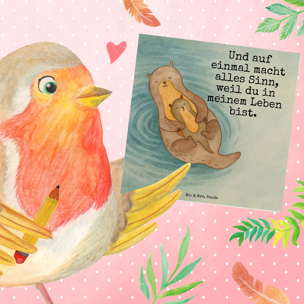 Deluxe Karte Otter Kind Design Karte, Grußkarte, Klappkarte, Einladungskarte, Glückwunschkarte, Hochzeitskarte, Geburtstagskarte, Hochwertige Grußkarte, Hochwertige Klappkarte, Otter, Fischotter, Seeotter, Otter Seeotter See Otter