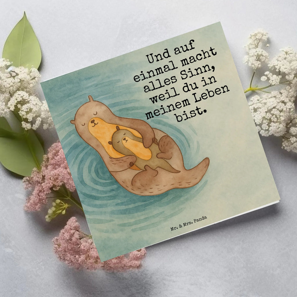 Deluxe Karte Otter Kind Design Karte, Grußkarte, Klappkarte, Einladungskarte, Glückwunschkarte, Hochzeitskarte, Geburtstagskarte, Hochwertige Grußkarte, Hochwertige Klappkarte, Otter, Fischotter, Seeotter, Otter Seeotter See Otter