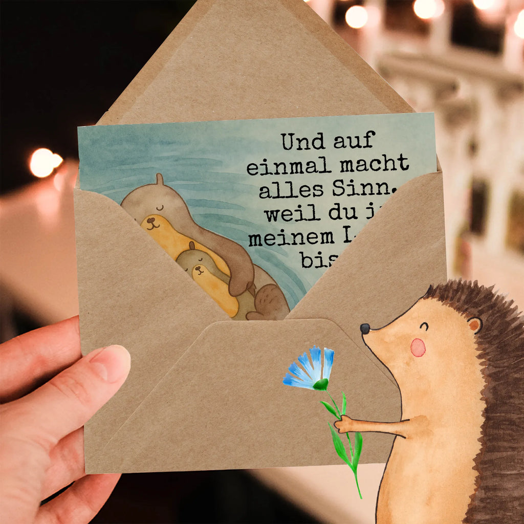 Deluxe Karte Otter Kind Design Karte, Grußkarte, Klappkarte, Einladungskarte, Glückwunschkarte, Hochzeitskarte, Geburtstagskarte, Hochwertige Grußkarte, Hochwertige Klappkarte, Otter, Fischotter, Seeotter, Otter Seeotter See Otter