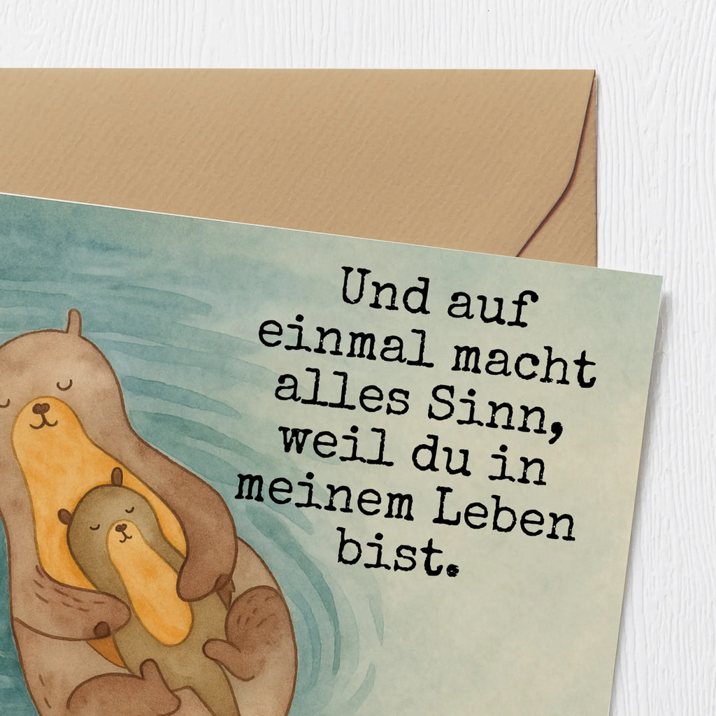 Deluxe Karte Otter Kind Design Karte, Grußkarte, Klappkarte, Einladungskarte, Glückwunschkarte, Hochzeitskarte, Geburtstagskarte, Hochwertige Grußkarte, Hochwertige Klappkarte, Otter, Fischotter, Seeotter, Otter Seeotter See Otter