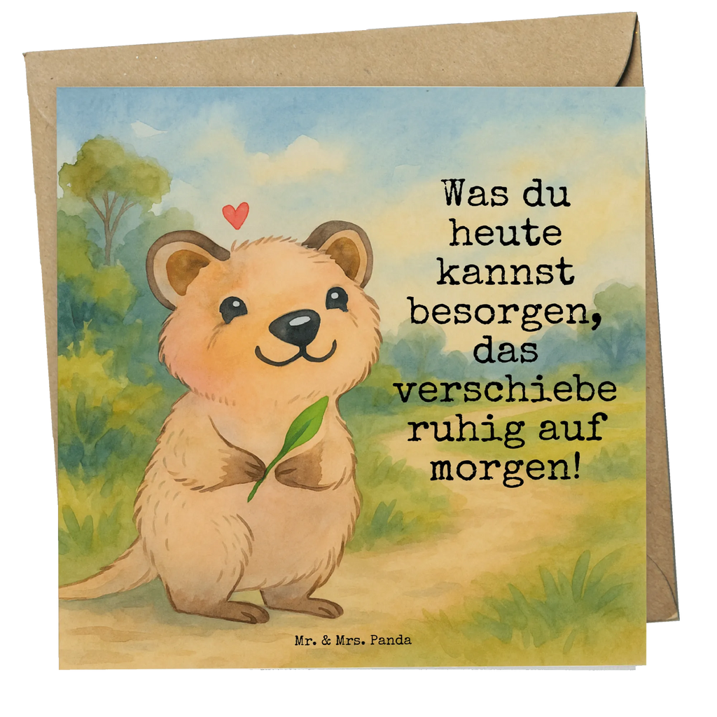 Deluxe Karte Quokka Happy Design Karte, Grußkarte, Klappkarte, Einladungskarte, Glückwunschkarte, Hochzeitskarte, Geburtstagskarte, Hochwertige Grußkarte, Hochwertige Klappkarte, Tiermotive, Gute Laune, lustige Sprüche, Tiere, Quokka, Verschieben, Aufschieberitis, Lustiger Spruch, Niedliches Tier, Dinge erledigen