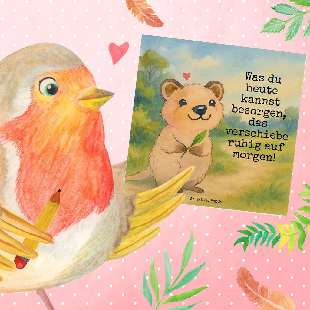 Deluxe Karte Quokka Happy Design Karte, Grußkarte, Klappkarte, Einladungskarte, Glückwunschkarte, Hochzeitskarte, Geburtstagskarte, Hochwertige Grußkarte, Hochwertige Klappkarte, Tiermotive, Gute Laune, lustige Sprüche, Tiere, Quokka, Verschieben, Aufschieberitis, Lustiger Spruch, Niedliches Tier, Dinge erledigen