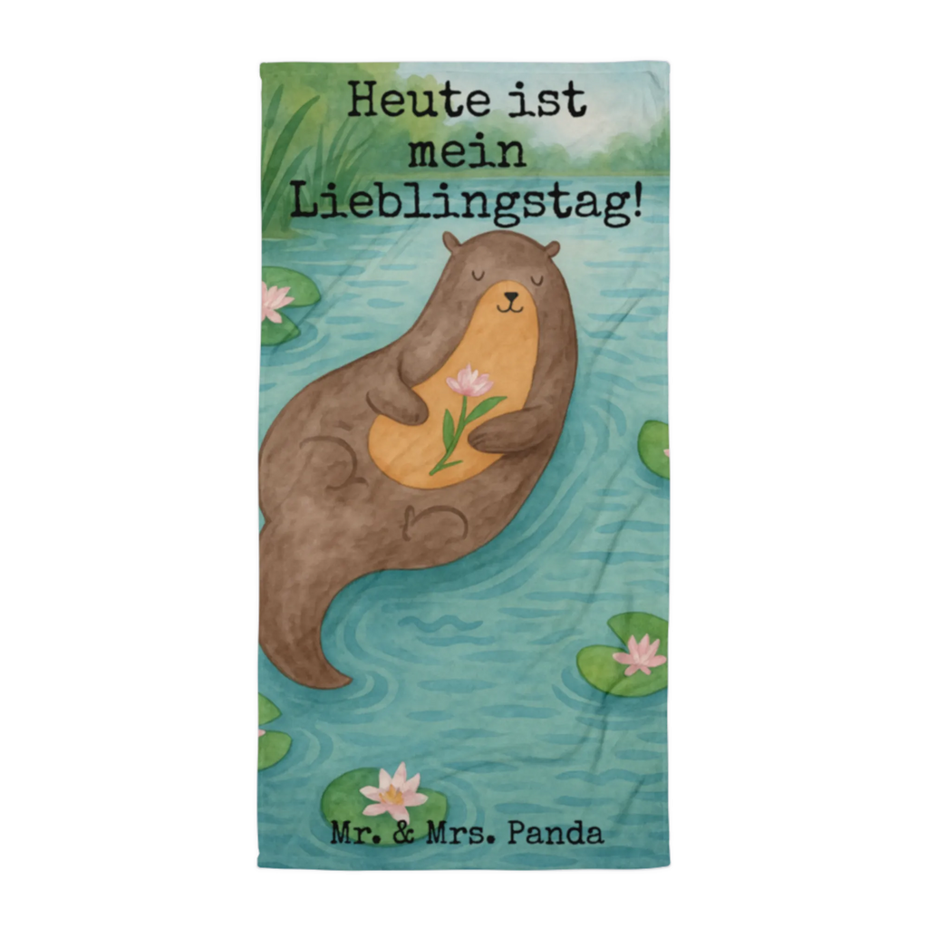 XL Badehandtuch Otter Seerose Design Handtuch, Badetuch, Duschtuch, Strandtuch, Saunatuch, Otter, Fischotter, Seeotter, Otter Seeotter See Otter