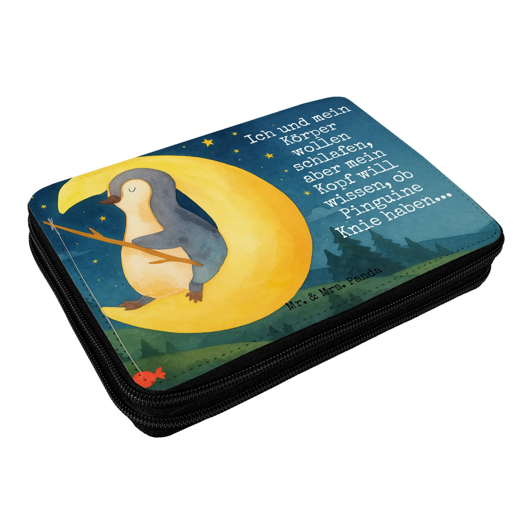 Leather folder Penguin moon Design Federmappe, Stiftetasche, Stifte Etui, Schule, Einschulung, Geschenk, Kind, Schüler, Schülerin, Stifterolle, Federmäppchen, Motiv, Grundschule, Federmäppchen bedruckt, Büro Stifte Etui, Bestückte Federmappe, Kinder Federmappe, Federmappe Einschulung, Pinguin, Pinguine, Spruch, schlafen, Nachtruhe, Einschlafen, Schlafzimmer, Schlafstörungen, Gästezimmer