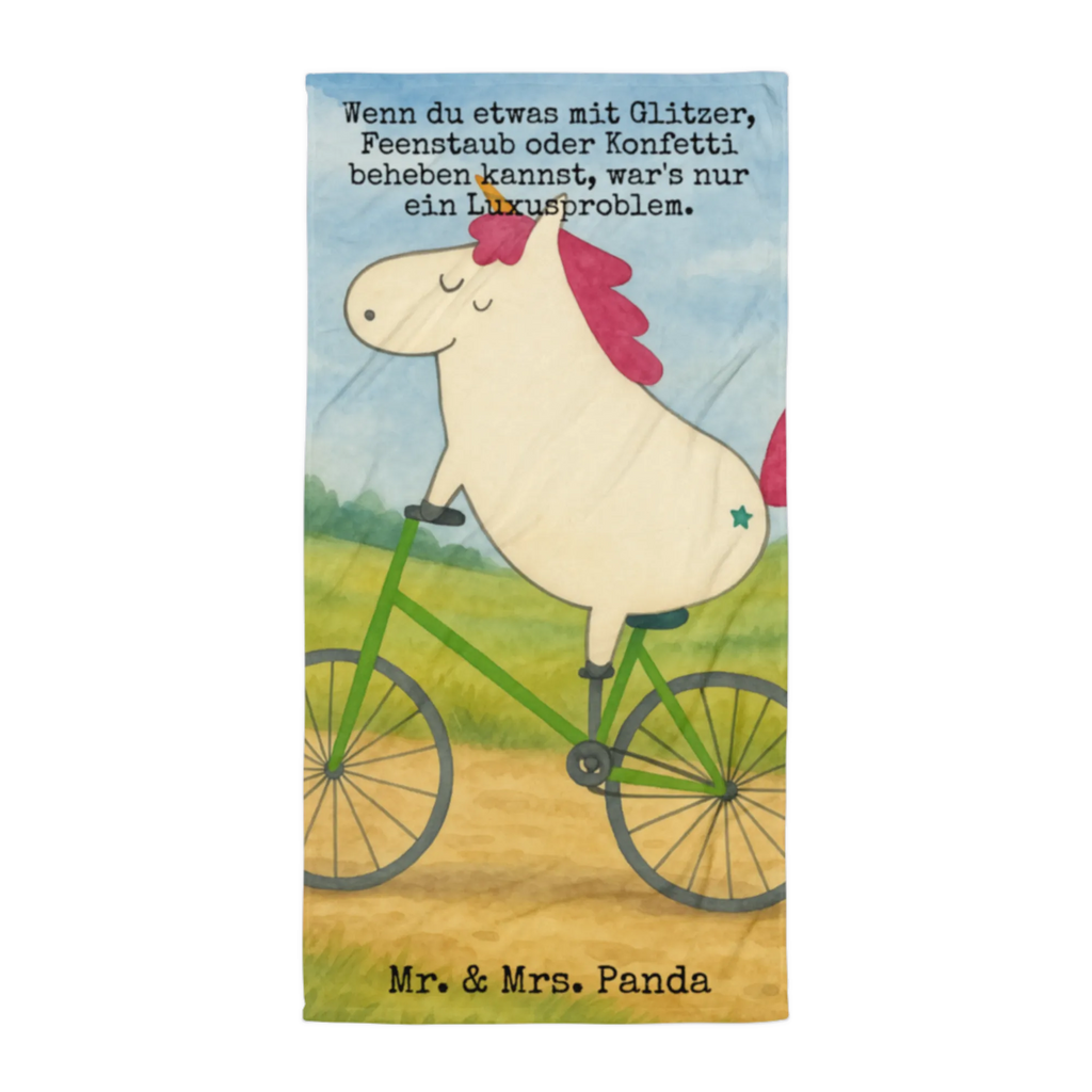 XL bath towel Jednorożec Rowerzysta Design Handtuch, Badetuch, Duschtuch, Strandtuch, Saunatuch, Einhorn, Einhörner, Einhorn Deko, Unicorn, Radfahren, Radfahrer, Rad, Bike, Feenstaub, Konfetti, Luxusproblem, Kummer, Liebeskummer
