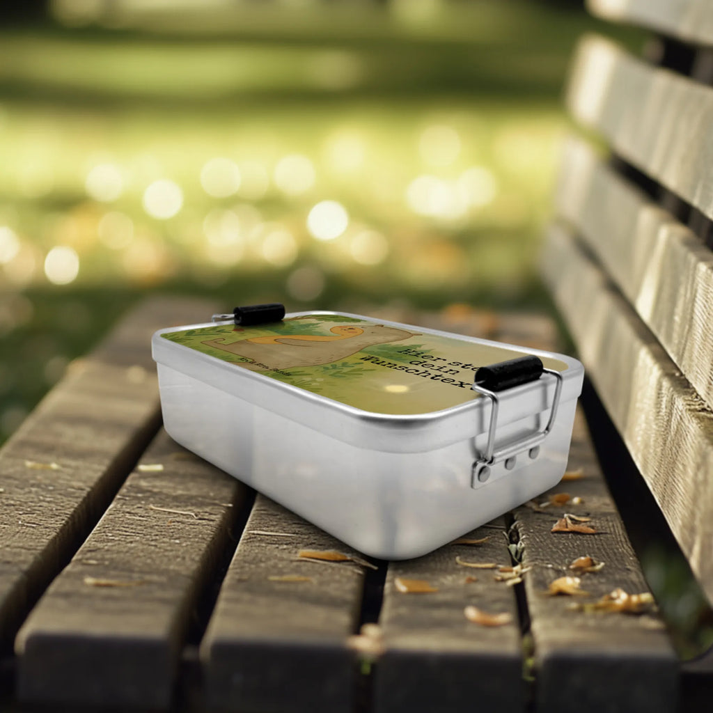 Personalisierte Metall Brotdose Otter Bauch Design Brotbox, Kindergarten, Uni, Schule, Geschenk mit Namen, Brotbox mit Namen, Brotdose mit Namen, Brotdose, Otter, Fischotter, Seeotter, Otter Seeotter See Otter