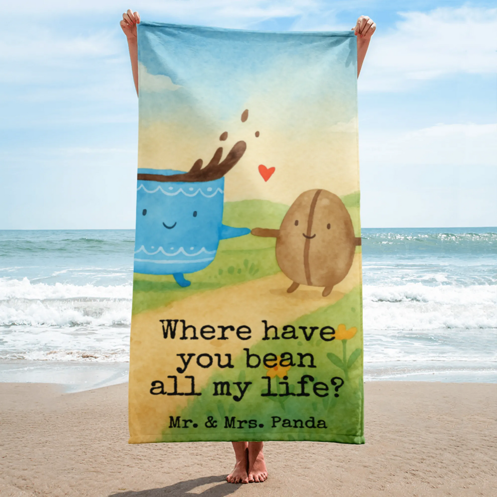 XL Badehandtuch Kaffee Bohne Design Handtuch, Badetuch, Duschtuch, Strandtuch, Saunatuch, Tiermotive, Gute Laune, lustige Sprüche, Tiere, Kaffee, Kaffeebohne, Genuss, Zufriedenheit, Glück