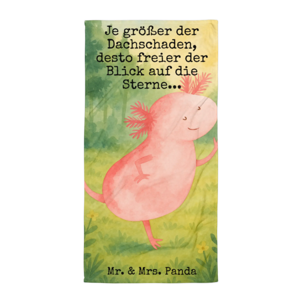 XL Badehandtuch Axolotl Tanzen Design Handtuch, Badetuch, Duschtuch, Strandtuch, Saunatuch, Axolotl, Molch, Axolot, Schwanzlurch, Lurch, Lurche, Dachschaden, Sterne, verrückt, Freundin, beste Freundin