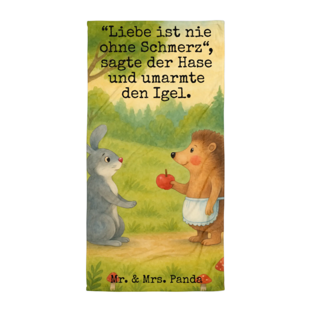 XL Badehandtuch Hase Igel Design Handtuch, Badetuch, Duschtuch, Strandtuch, Saunatuch, Tiermotive, Gute Laune, lustige Sprüche, Tiere, Igel und Hase, Igel, Hase, Liebe Spruch, Liebeskummer Geschenk, Herzschmerz, Trösten, Trennungsschmerz, Spruch romantisch